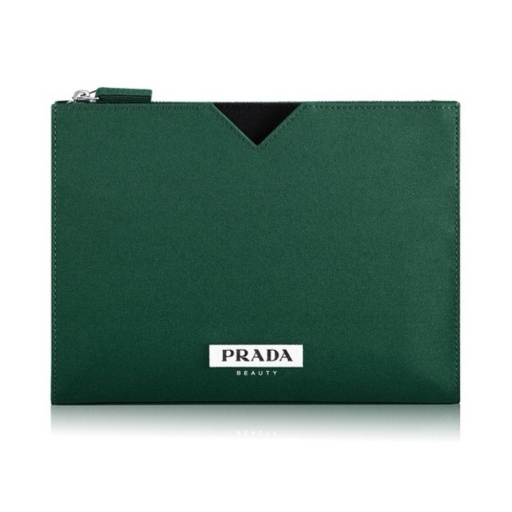 Prada Beauty Forest Green Cosmetics Pouch - Picture 1 of 11